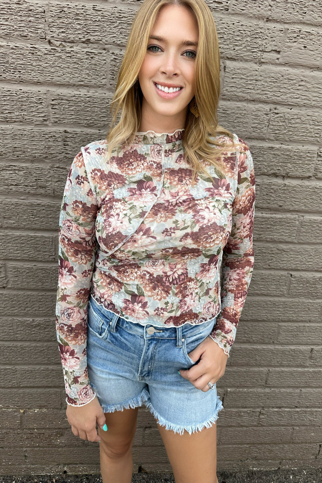 ATLANTA FLORAL MESH TOP