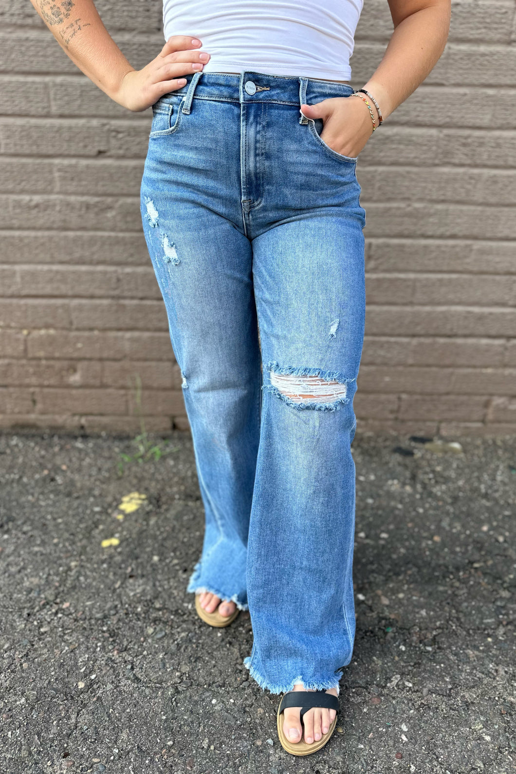 NICO HIGH RISE WIDE LEG JEANS