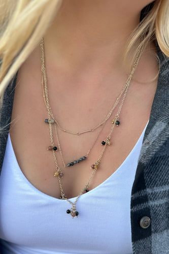 TRIPLE LAYER LARIAT NECKLACE