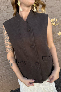 BETHIE HIGH COLLAR BUTTON DOWN VEST